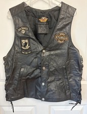Harley-Davidson Men's Leather Vest 2004 Sturgis Rally Racer Motorcycle