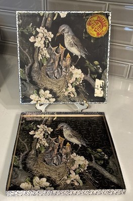 Vintage Schweiz  Wood Penelope Puzzle Switzerland 40 pcs Cherry Blossom& Birds