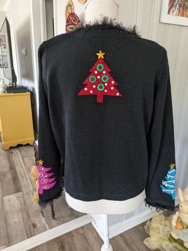 Maglione cardigan alberi di Natale Design Options by Philip & Jane Gordon taglia S - Foto 12 di 12