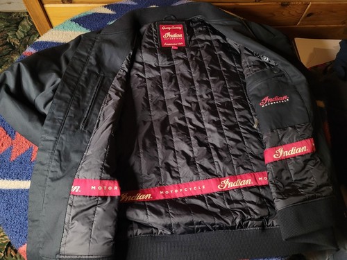 Giacca moto indiana uomo 3XL nera bomber foderata full zip nuova con etichetta - Foto 7 di 12