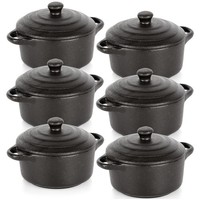 Mini Cocotte AuflaufföRmchen Soufflé FöRmchen Ramekin 6Er Set Deckel 300Ml
