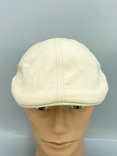Vintage London Fog Flatcap Herren S/M Beige Freizeit Gentleman Low-Profile Krone