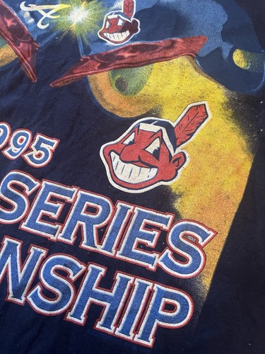 Camiseta De Colección 95 Starter Braves/Indios de Cleveland Serie Mundial MLB Talla XL - Imagen 10 de 12