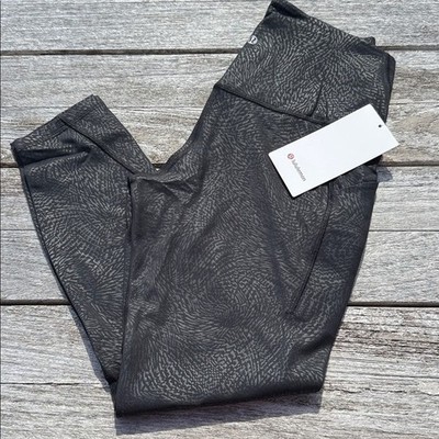 Lululemon Align High-Rise Pant with Pockets 25'' Ripple Emboss Black size 10 nwt