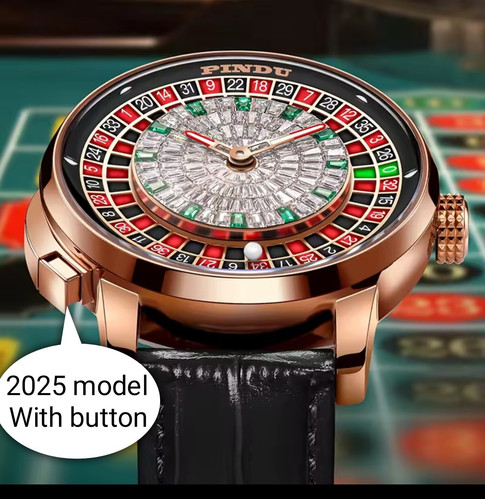 Orologio automatico uomo lusso 2025 PINDU casinò roulette con pulsante - Foto 1 di 5