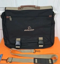 Rare Boeing Vintage Logo Over The Shoulder Messenger Bag Leed's Brass Hardware 
