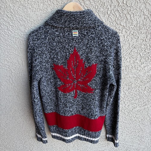 Hudson's Bay Herren S Kanada Ahornblatt Olympische Spiele durchgehender Reißverschluss Wolle Strickjacke Pullover - Bild 8 von 10