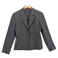 Express Design Studio Blazer Womens Charcoal Gray 2 Button Jacket Size 6