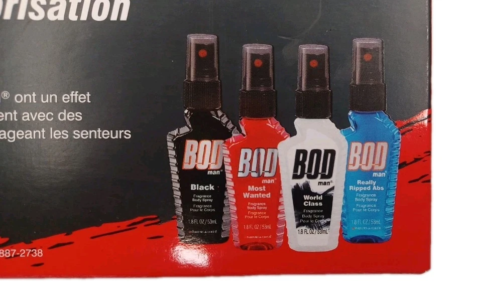 Bod Man Paquete de 4 Caja Negra, Abs Realmente Rasgados, Más Buscados y Clase Mundial, 1.8 OZ Foto 2 de 4