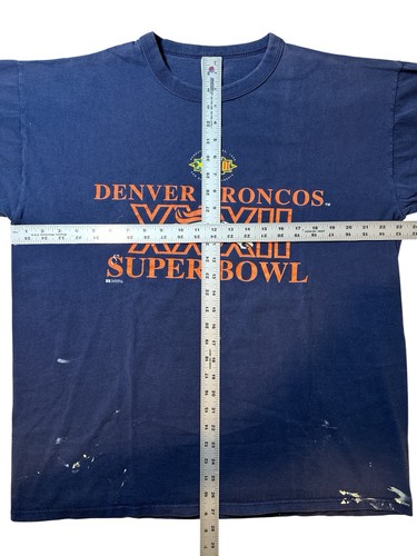 T-shirt vintage 1998 Broncos Super Bowl Russell atletica taglia extra large - Foto 3 di 4