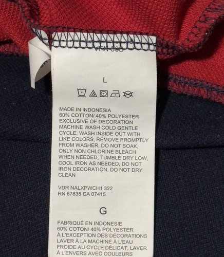 Nautica Mens Size L Color Block Polo Shirt Navy Red NAUTICA Logo Short Sleeve - Picture 6 of 9