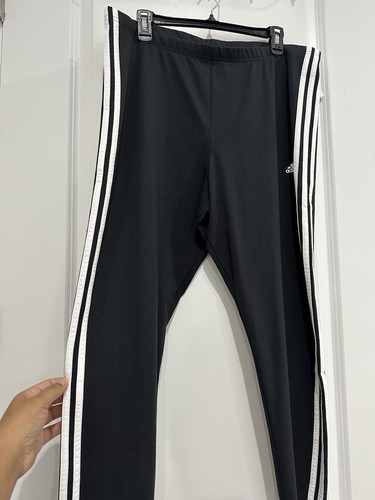 Adidas Leggings 2X Schwarz High Rise 3 Streifen Full Length Übergröße - Bild 7 von 11