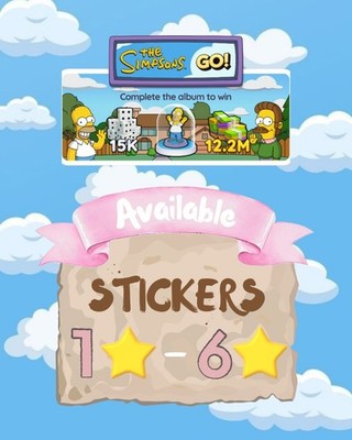 Mono_poly_Go Stickers - The Simpsons Album - 1  - 6  - Fast & Cheapest