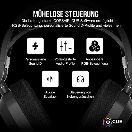 Corsair HS80 Max Wireless Gaming Headset Bluetooth PC MAC PS5 PS4, Dolby Atmos - Bild 9 von 12