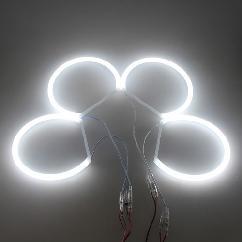 For BMW E46 M3 3 5 Series Cotton LED Angel Eyes Halo Ring Bright White 4Pc 131mm - Picture 8 of 9