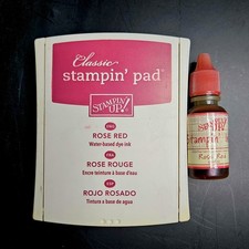 ROSE RED Stampin' Up Ink Pad Reinker Refill Dark Pink Classic Color su13