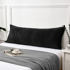 Minky Dot Body Pillowcase 20"x 54", Soft Cozy 54" x 20" Pack of 1 Black