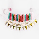 1 Set Graduation Party Glitter Banner Congratulation Decor Photo Banner