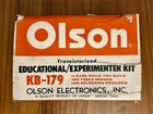 Rare Vintage Olson Electronics 1967 Transistorized Educational Kit Kb-179 As-Is