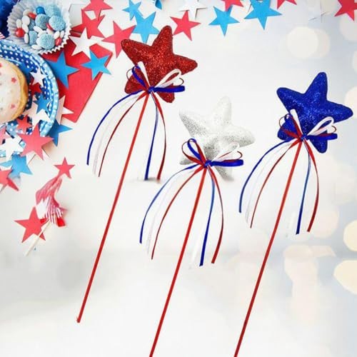 4 de julio Selecciones de flores Brillo Estrella Hinchada Espuma Brillantes Palos para Americana  - Imagen 3 de 8