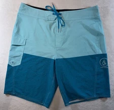 Volcom Maniac 2 Boardshorts Mens 33 “True To This” Unlined Turquoise Teal