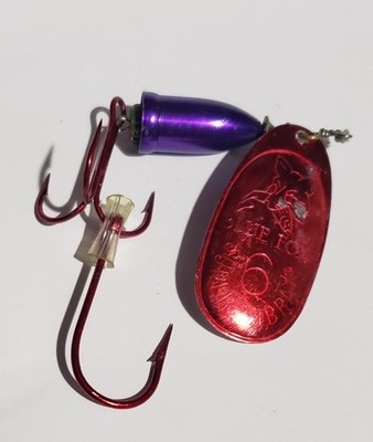 Vintage Blue Fox  Super Vibrax #6 Red Purple.  Extra Hook