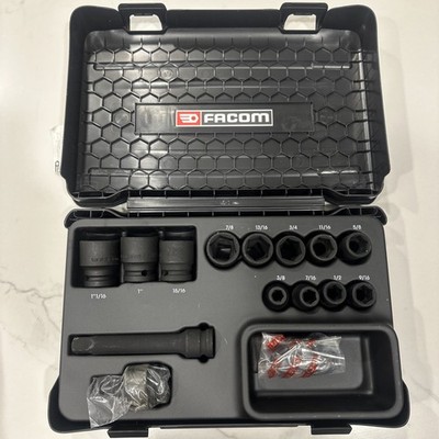Facom NS.500BU  14 Piece 1/2'' Drive Deep Shallow Impact Socket Set SAE - New