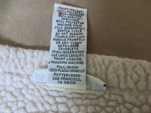 Pottery Barn Sherpa Faux Suede Full/Queen Cover Standard Sham & Pillows Covers - Picture 8 of 10