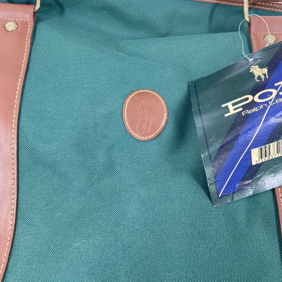 Bolso de Lona Grande Ralph Lauren Polo Vintage Lona Verde Viaje Fin de Semana Llevar Foto 2 de 4