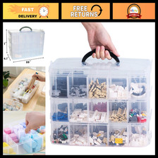 3-Layer Craft Storage Box with 30 Adjustable Compartments for Organizing Supplie