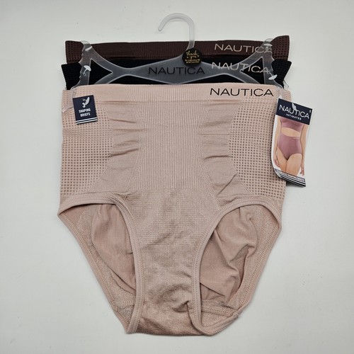 NAUTICA 3er Pack Damen S-XL Logo Seamless Shaping Slips Höschen braun schwarz beige - Bild 2 von 7