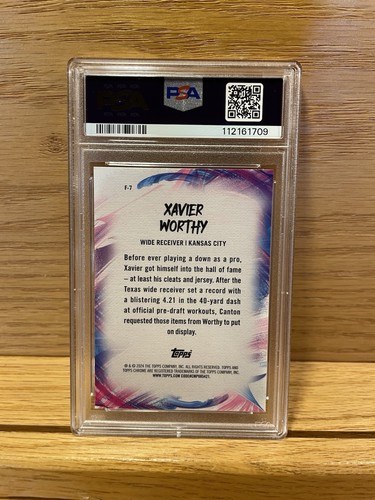 Tarjeta de radiocontrol Topps cromada Xavier Worthy Finesse Rookie 2024 PSA 10 Chiefs  - Imagen 2 de 2