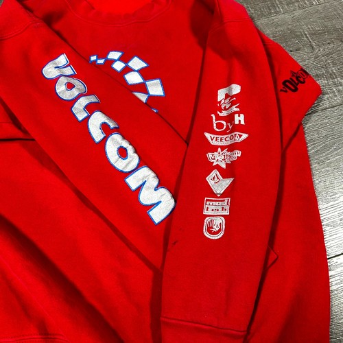 VTG 90s Volcom Sweatshirt Men's M Red Pullover Retro Streetwear Outdoor Casual - Picture 7 of 12