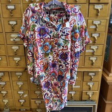 Jams World Womens Shirt Pants Set S/M Multicolor Promenade Hawaiian Aloha USA