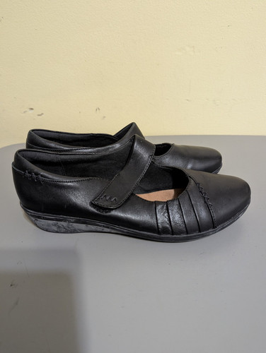 Clarks Collection Soft Cushion Black Leather Mary Jane Shoes Womens US 6.5 - Picture 2 of 7