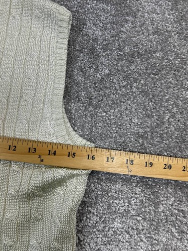 Ralph Lauren Golf Vest Womens Medium Silver Cable Knit Full Zip * - Picture 6 of 8