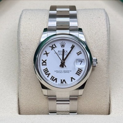 Rolex Datejust 31 NEW 2026 White Roman Dial Stainless Steel Smooth Bezel Oyster