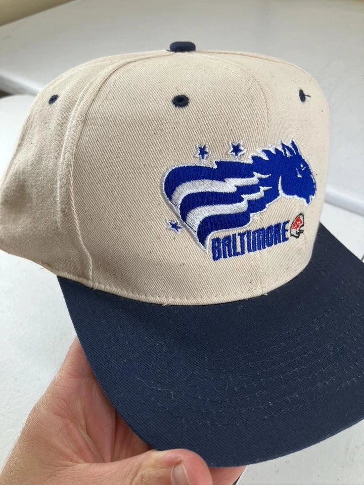 Vintage Baltimore Stallions Hat Cap Snap Back Mens Blue Cream CFL Football 90s - Image 4 of 4