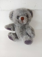 VTG 6" Russ Berrie Gray Teddy Bear SILVER Plush Stuffed Animal Caress Soft 333