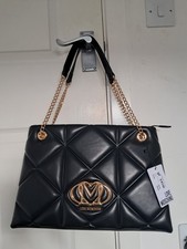 LOVE MOSCHINO Quilted Shoulder Bag Black And Gold New With Tags