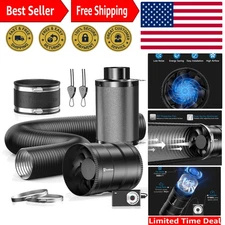 6" Air Filtration Kit: 6 Inch Inline Duct Fan with Speed Controller, 12" High...