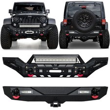 Vijay For 2007-2018 Jeep Wrangler Jk Steel Front Or Rear Bumper With Led Light