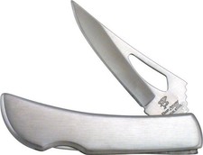 Frost Cutlery Silver Hawk Lockback Pocket Knife Stainless Steel Handle 15-483SS