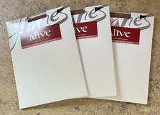 3 Pair Hanes Alive Control Top Pantyhose Size A Barely There Style 810