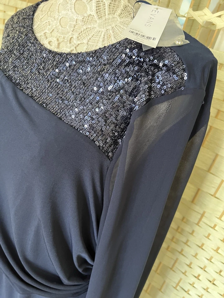 Evans Maxi Dress Size 22/24, Christmas,Ballgown,Sequin,Embellished,Cruise. G1 - Image 3 of 4