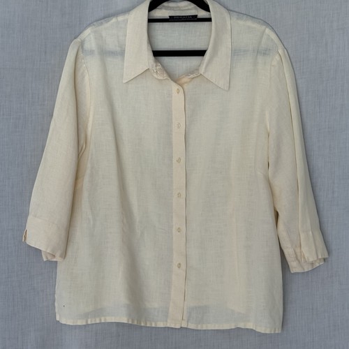 Camisa Regatta Sport Mezcla de Lino Crema Abotonada Talla 16 - Imagen 2 de 7