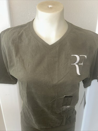 Neu Nike Vintage Roger Federer V-Ausschnitt Tennis T-Shirt Oberteil Herren Gr. Small S - Bild 2 von 3
