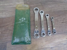 S-K TOOLS Ratcheting Box End Wrench Set No. 340 - SAE -Wrenches 1/4-3/4 w/Pouch