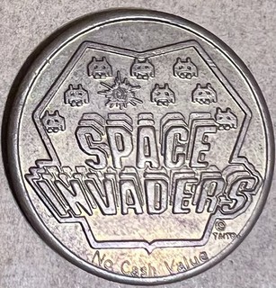 Space Invaders Arcade Game Token 1982 Worlds Fair Video Expo Original Retro