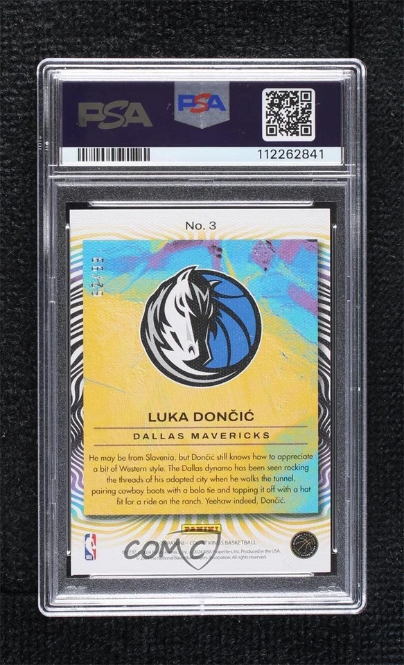 2023 Panini Court Kings Dressed to Impress Amethyst /99 Luka Doncic PSA 9 MINT - Image 2 of 2